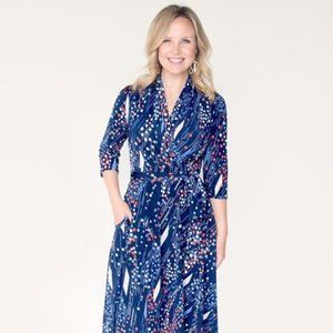 Lenox Print | Elbow Sleeve Wrap Dress